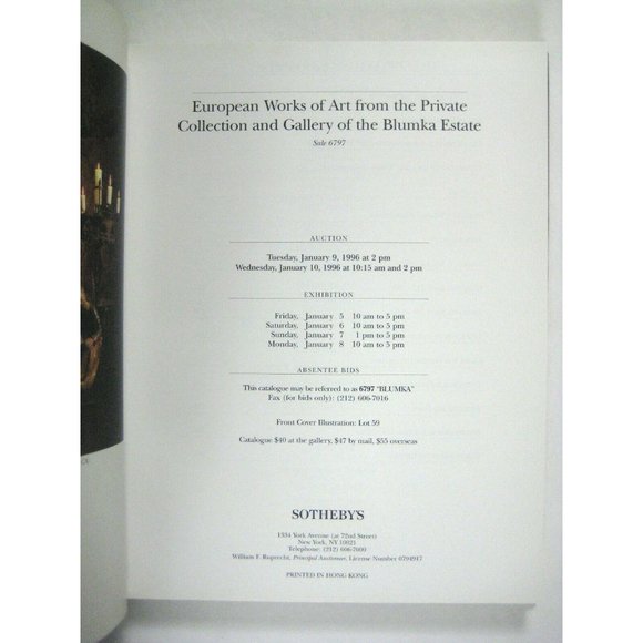 Sotheby's Catalog 1996 European Art Blumka Sculpture Spoons Pottery Furniture HC - Picture 2 of 6